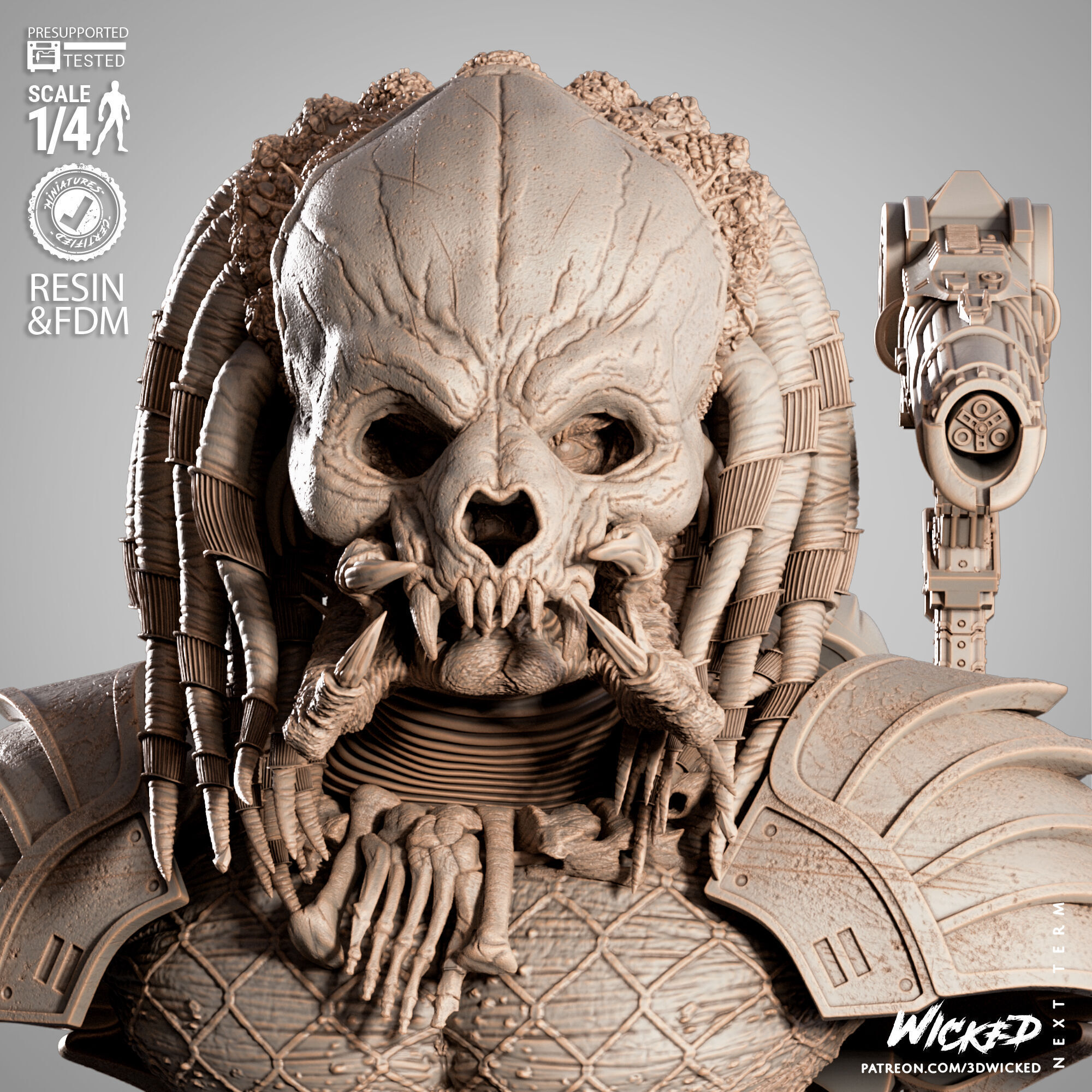 Wicked Movies Predator Portrait Bust 3D print model_41