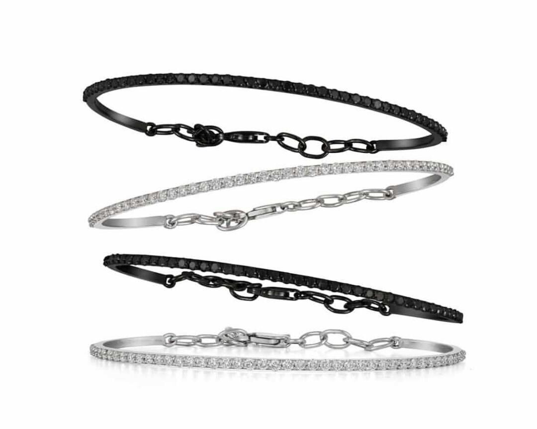 Simple gemstone bracelet 3D print model_3