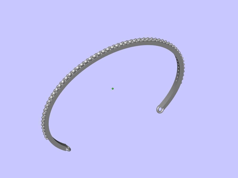 Simple gemstone bracelet 3D print model_1