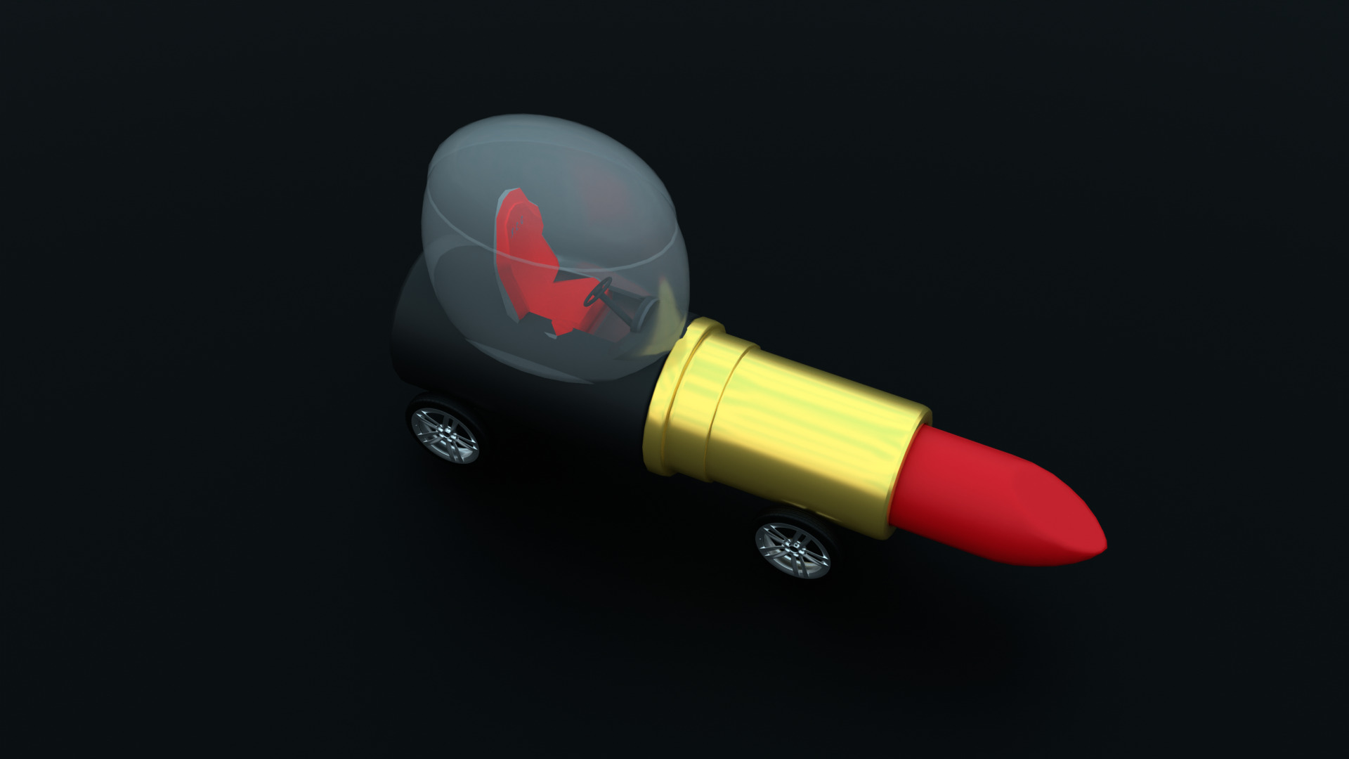 lipstick 3d model car  Low-poly 3D model_3