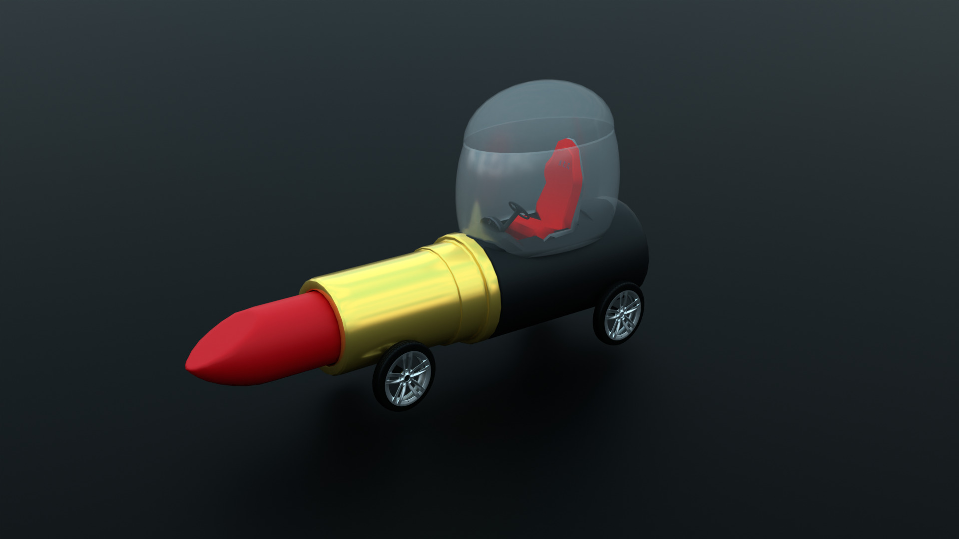 lipstick 3d model car  Low-poly 3D model_2