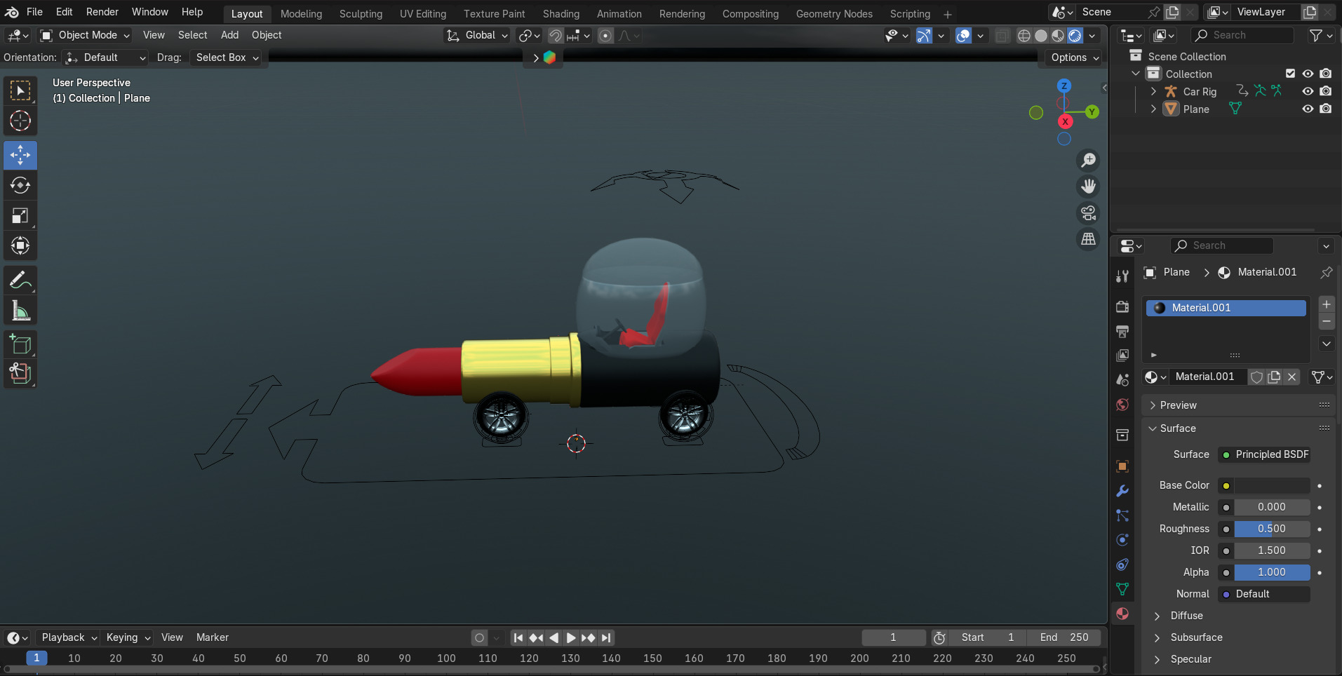 lipstick 3d model car  Low-poly 3D model_1