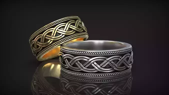 Scandinavian Celtic Eternity Knot Wedding Band