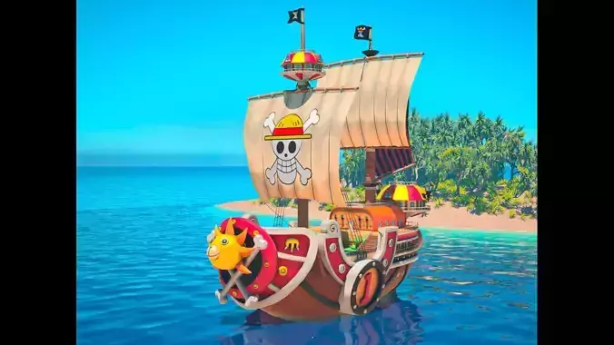 Thousand Sunny - One Piece Low-poly 3D model