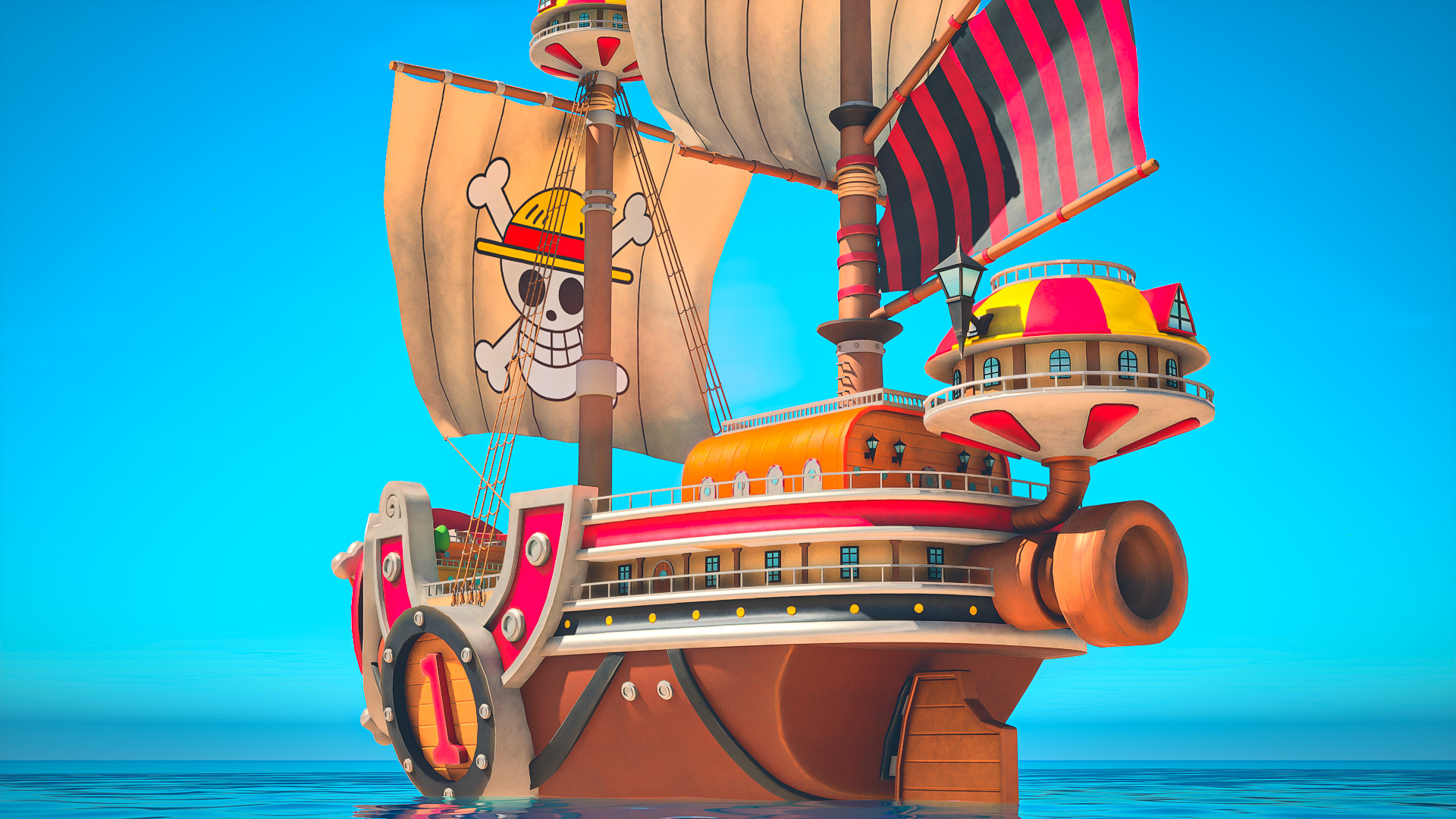 Thousand Sunny - One Piece Low-poly 3D model_5