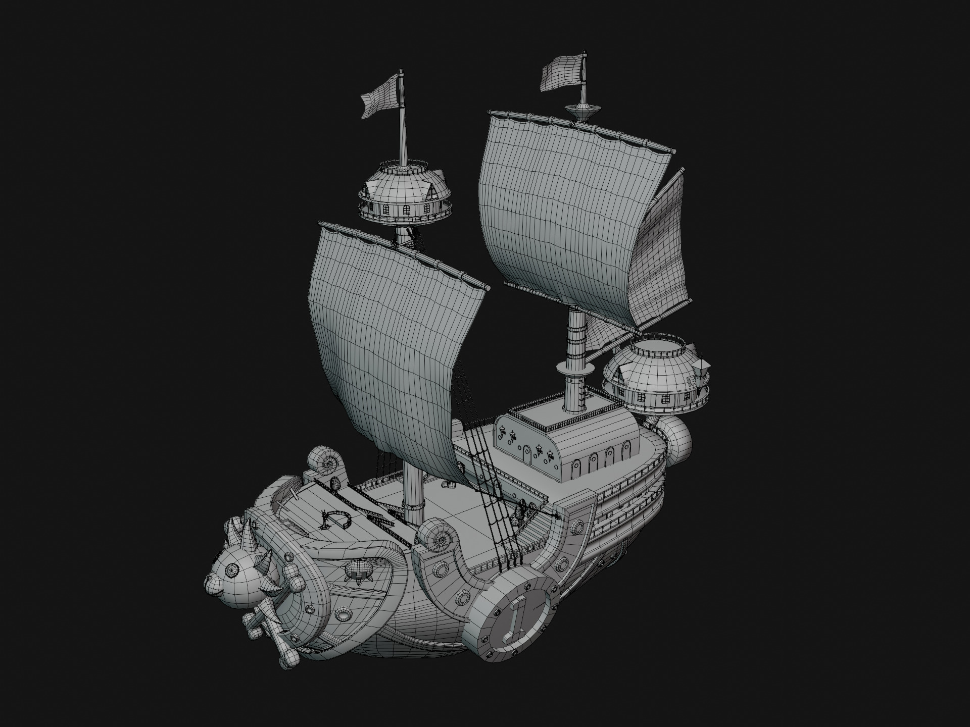 Thousand Sunny - One Piece Low-poly 3D model_14