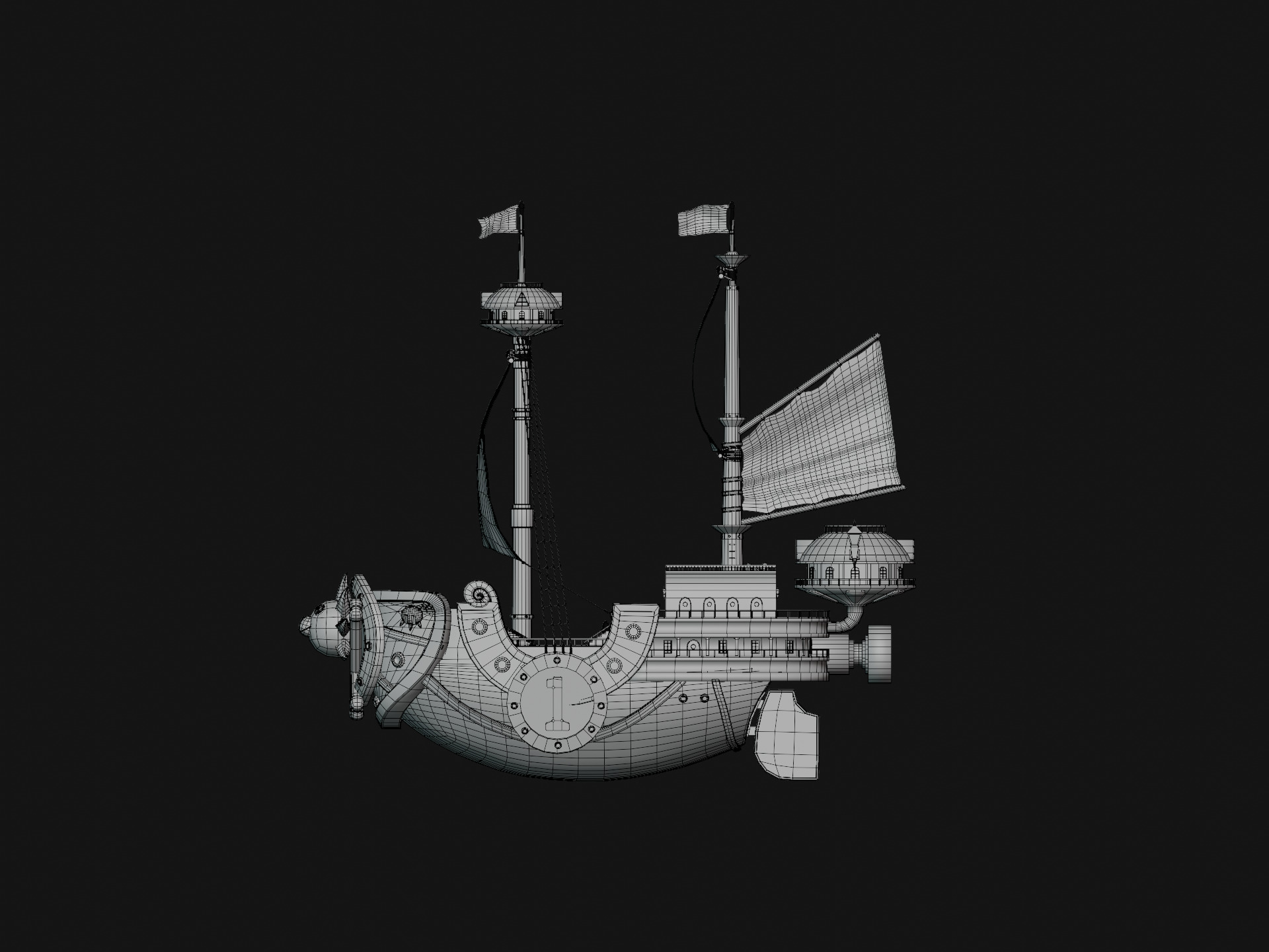 Thousand Sunny - One Piece Low-poly 3D model_13