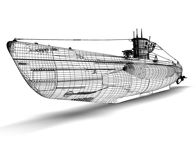 Type VIIc U-Boat 3D model_3