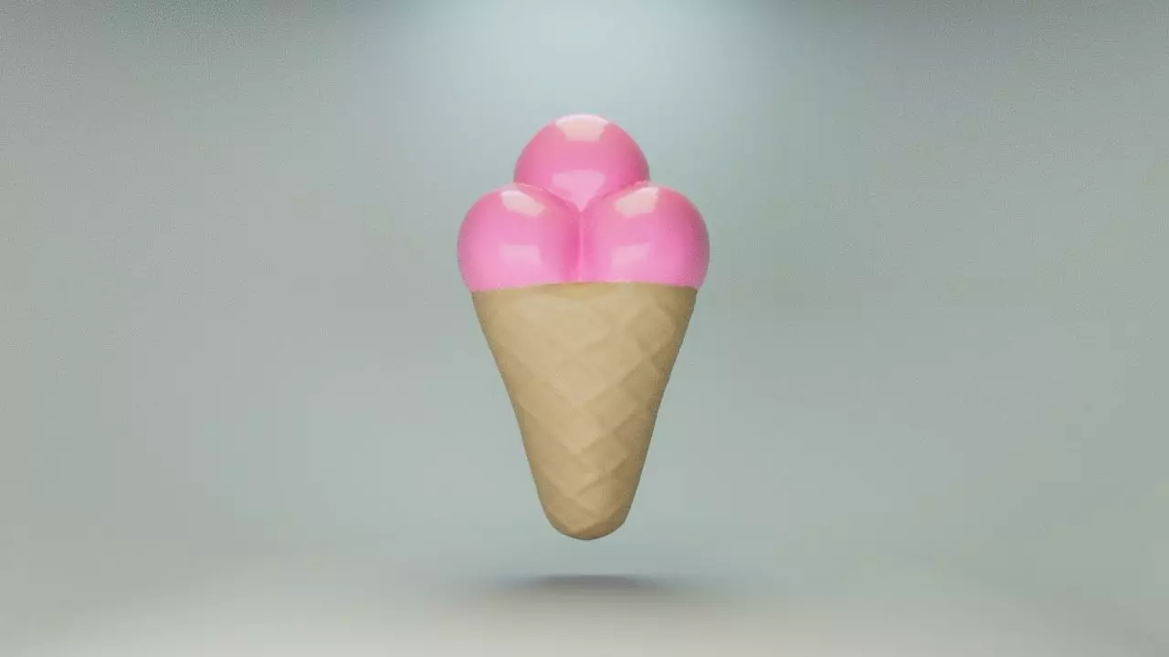 Gummy ice cream 3D print model_0