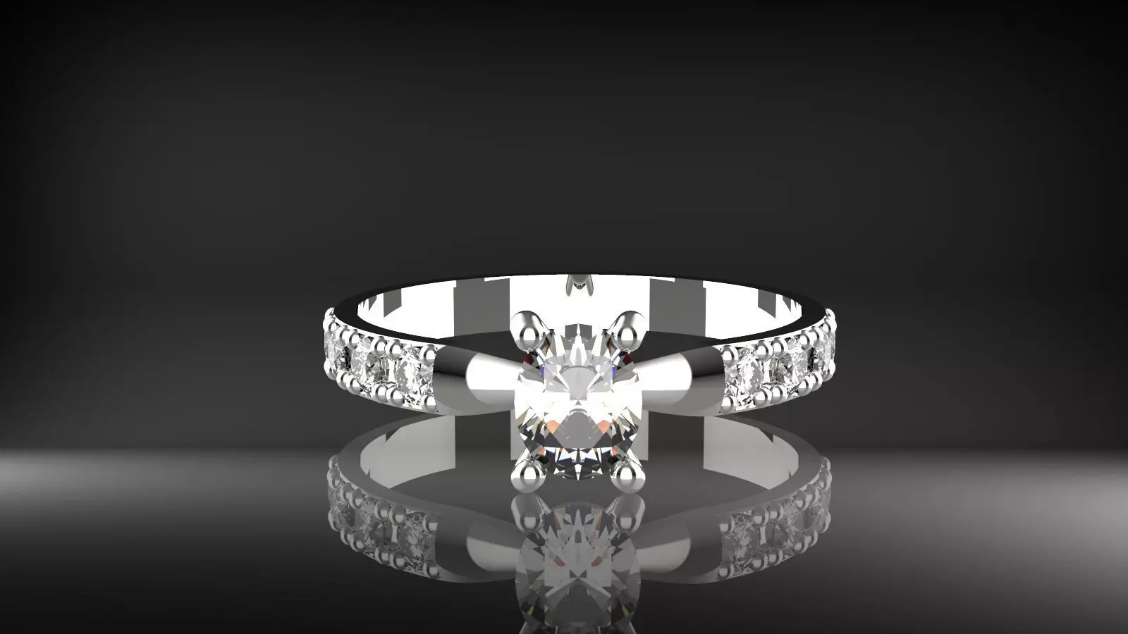 Elegant Oval Diamond Ring  3D print model_0