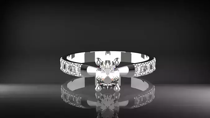 Elegant Oval Diamond Ring  3D print model Elegant Oval Diamond Ring  3D print model