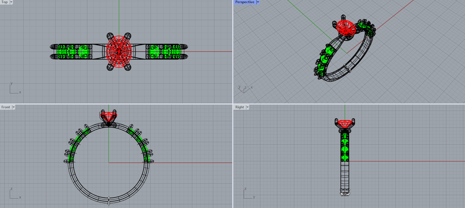 Elegant Oval Diamond Ring  3D print model_15