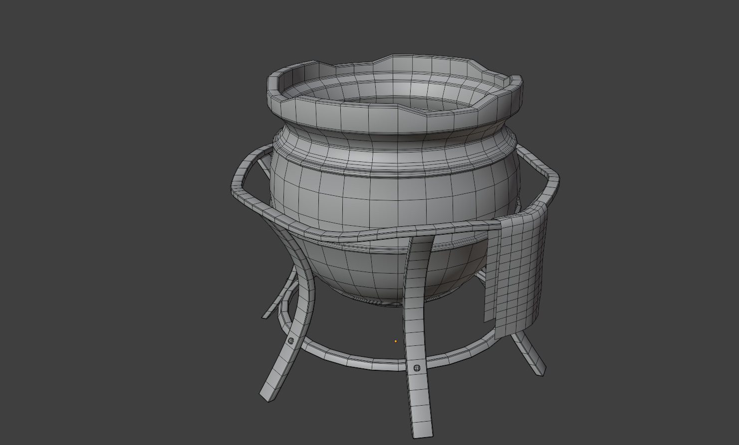Fantasy cauldron Low-poly 3D model_10