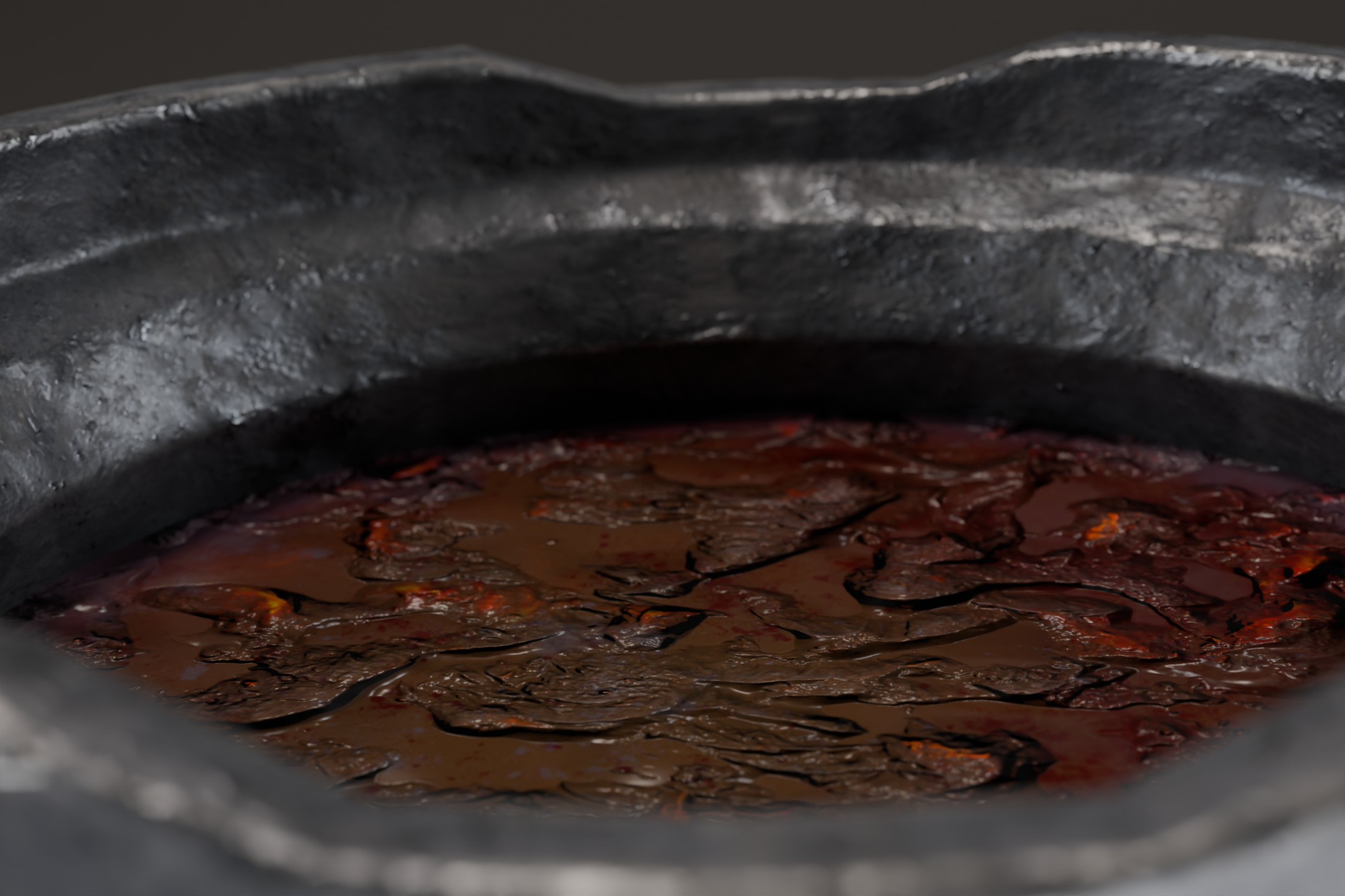 Fantasy cauldron Low-poly 3D model_8