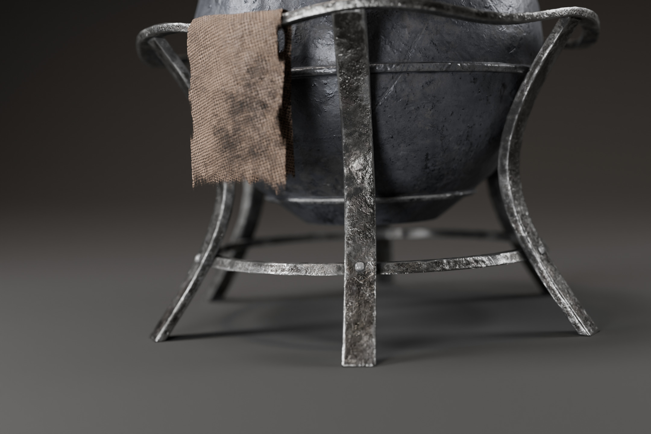 Fantasy cauldron Low-poly 3D model_4