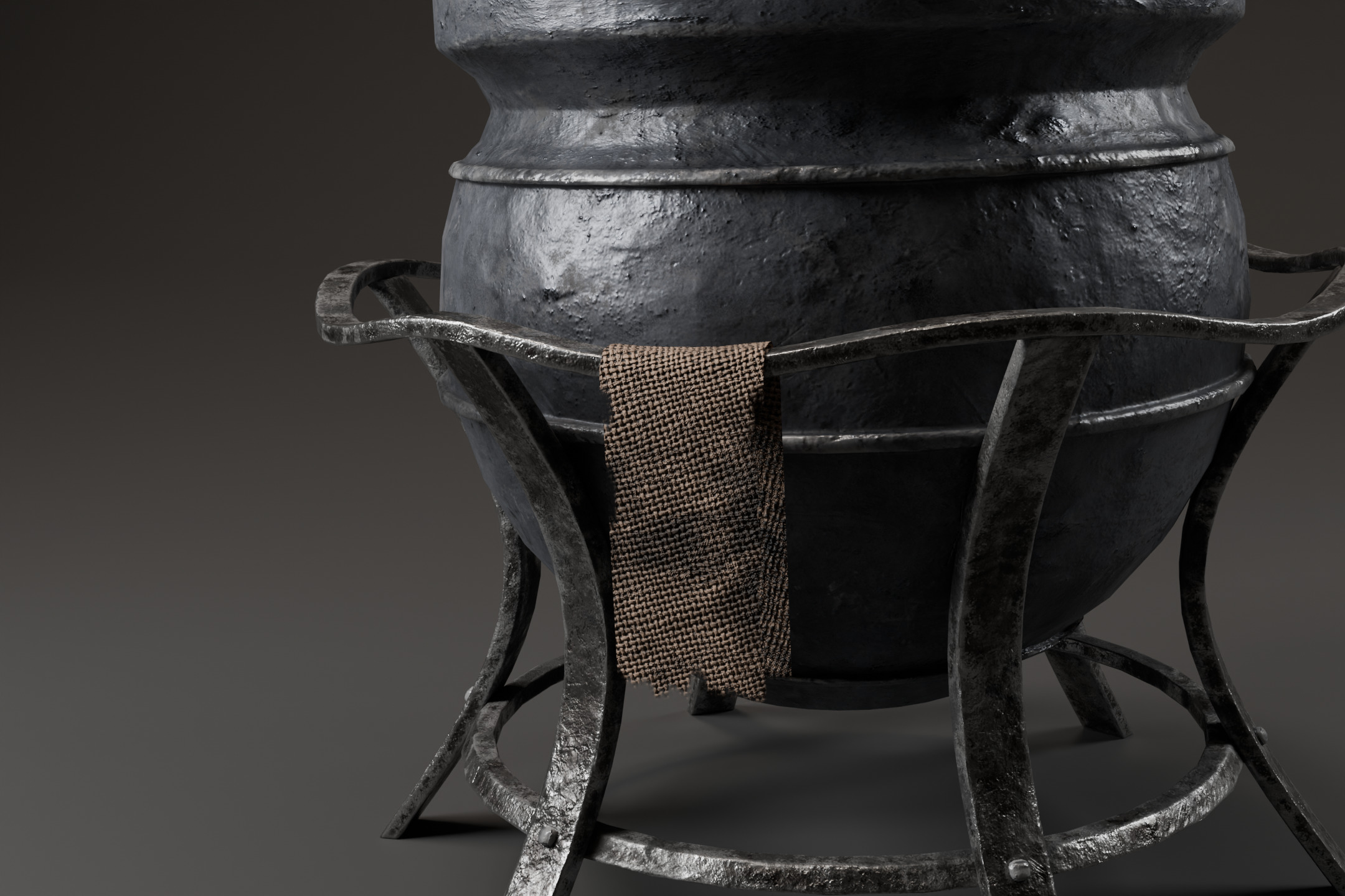 Fantasy cauldron Low-poly 3D model_5
