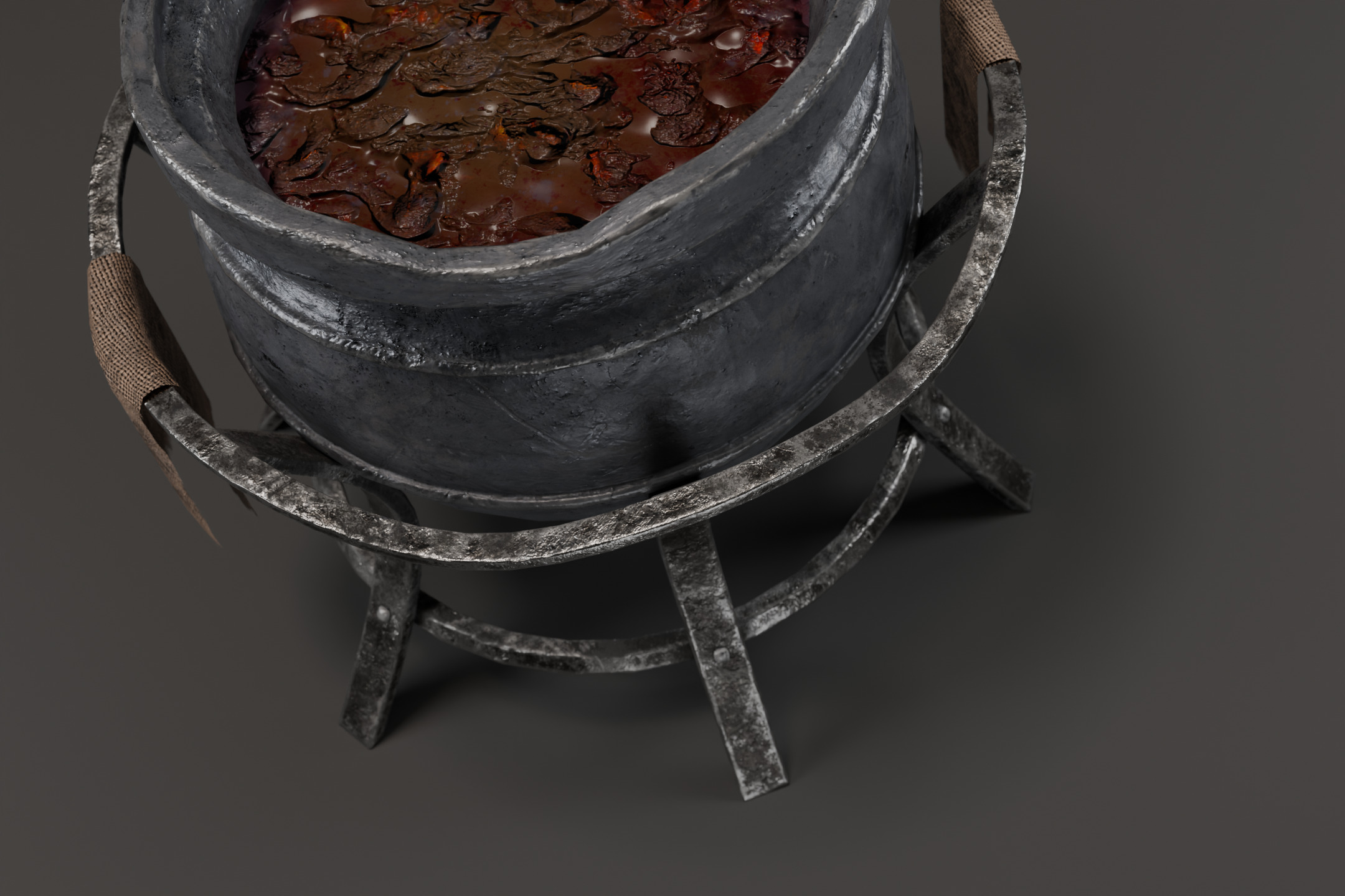 Fantasy cauldron Low-poly 3D model_9