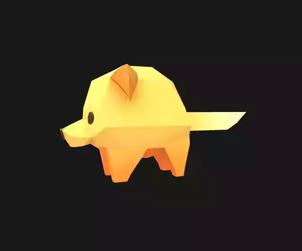 Charming Stylized Fox Figurine Low-poly 3D model