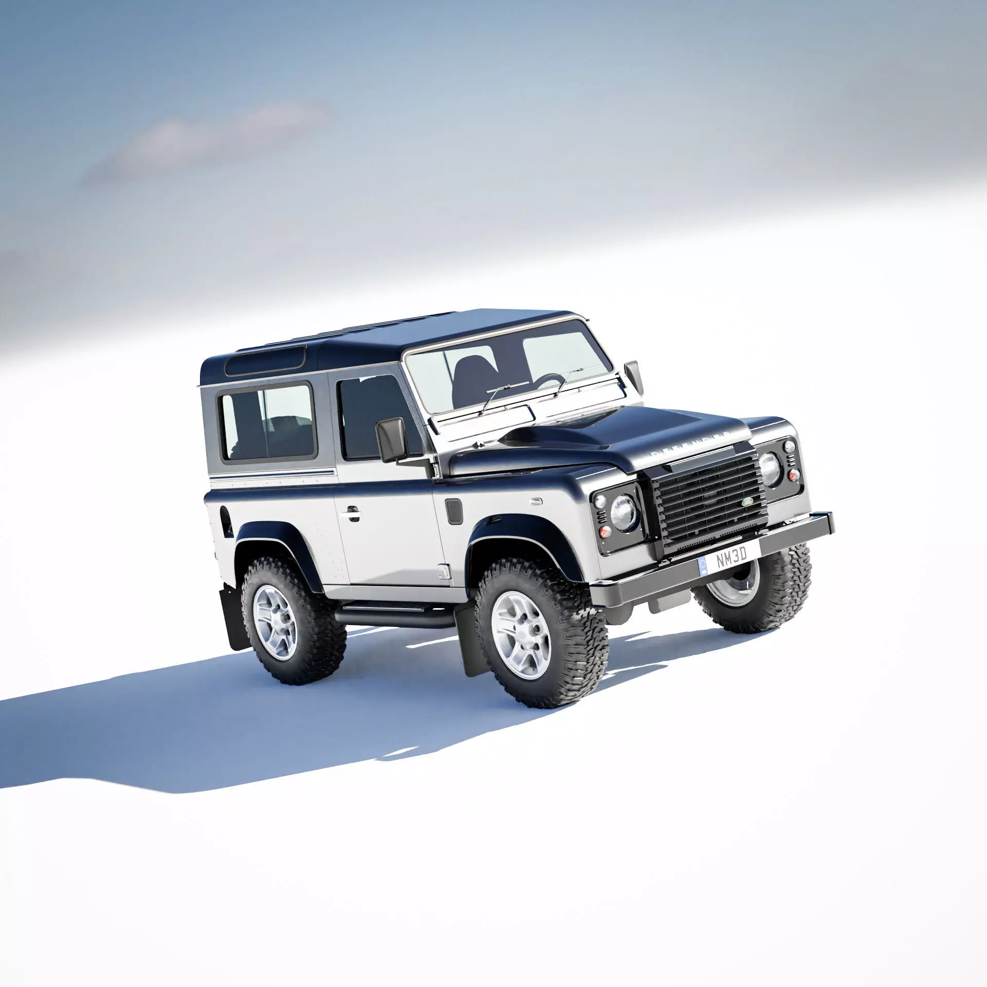 Land Rover Defender 90 Station Wagon 2012 3D model_0