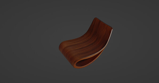 Minimalist Sculptural Wooden Rocking Chair