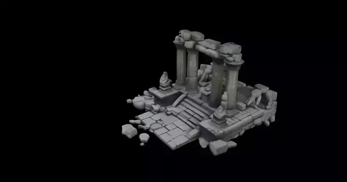 Ancient Collapsed Temple Ruins