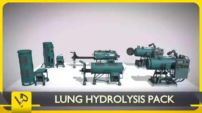 Lung Hydrolysis Pack Low-poly 3D model