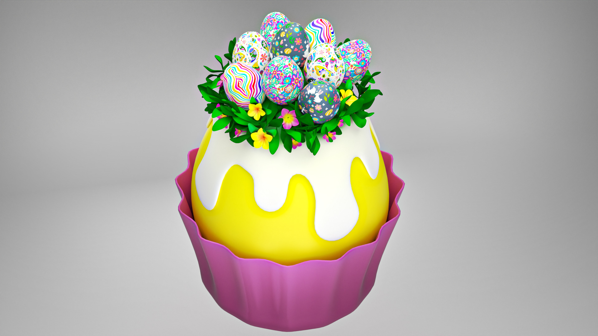 Easter Eggs Holiday Decoration 3D model_1