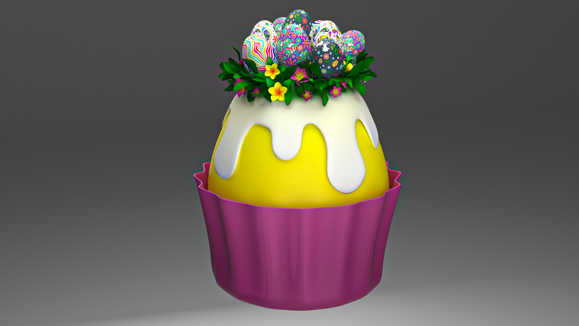 Easter Eggs Holiday Decoration 3D model_3
