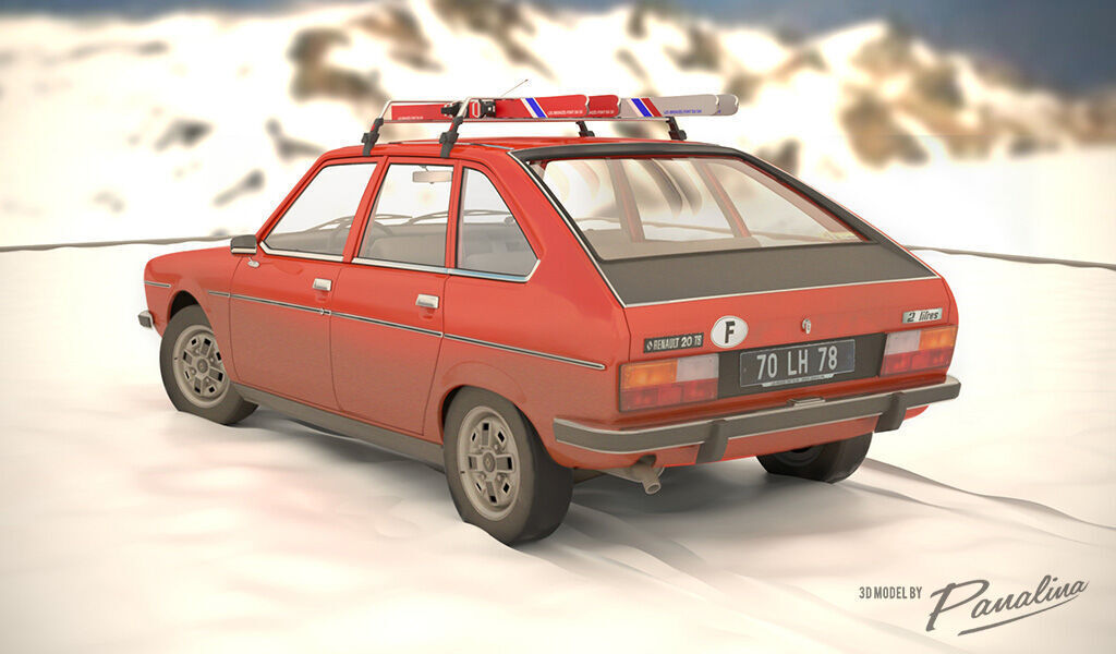 Renault 20 TS - 1978 - 3D model Low-poly 3D model_3