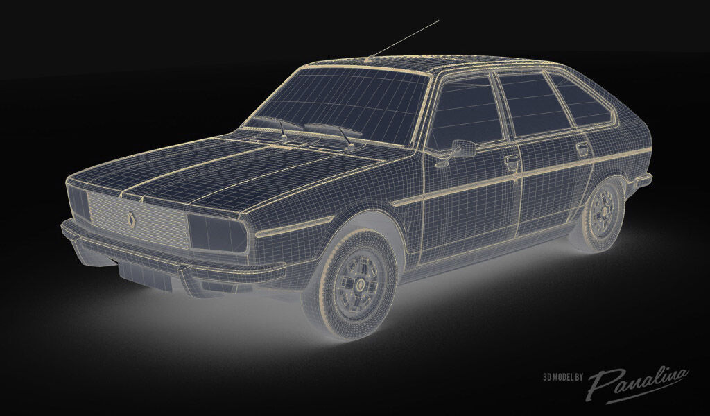 Renault 20 TS - 1978 - 3D model Low-poly 3D model_13