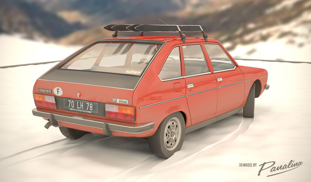 Renault 20 TS - 1978 - 3D model Low-poly 3D model_4