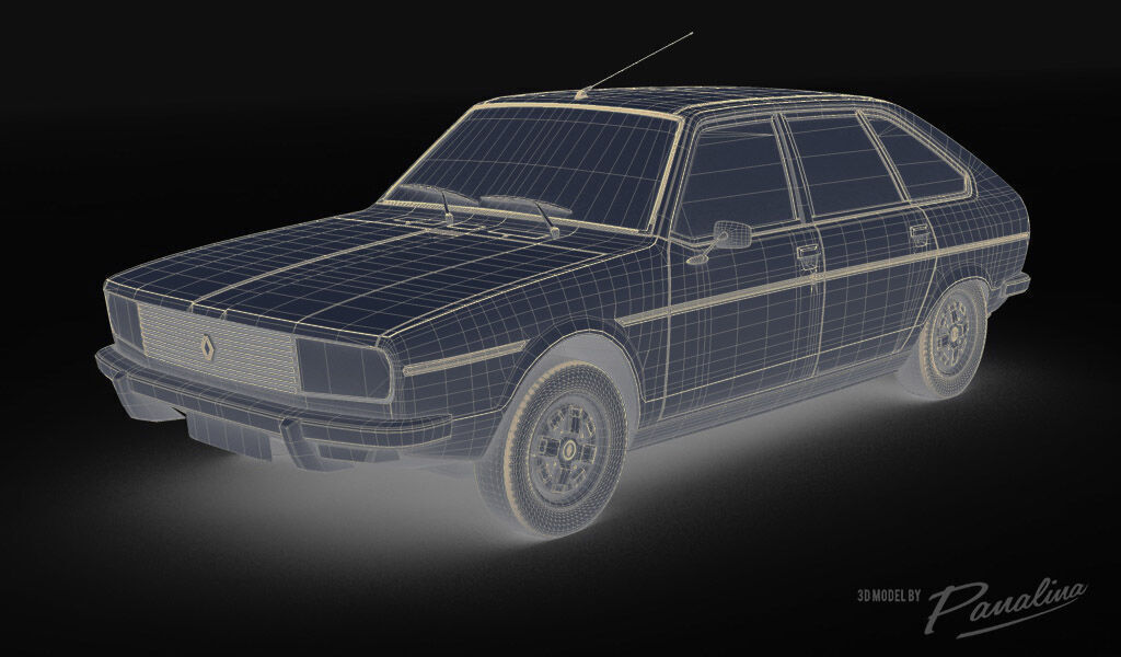 Renault 20 TS - 1978 - 3D model Low-poly 3D model_14