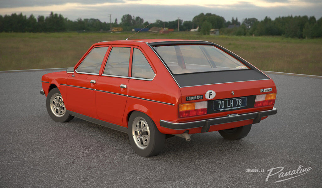 Renault 20 TS - 1978 - 3D model Low-poly 3D model_8