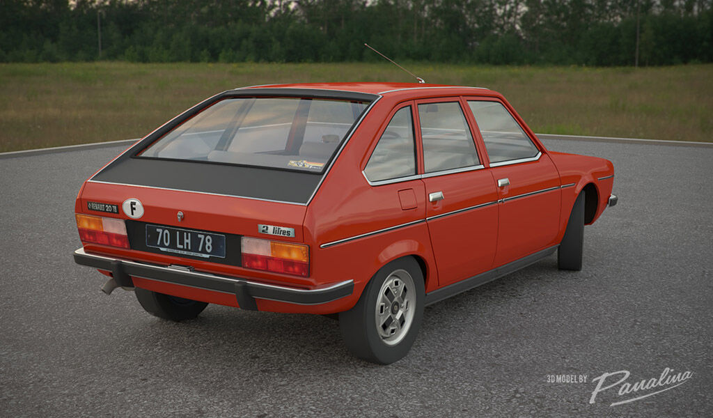 Renault 20 TS - 1978 - 3D model Low-poly 3D model_9