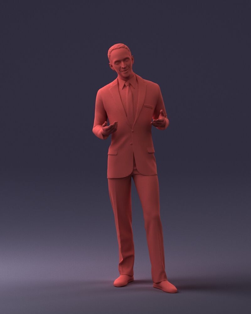 000126 Man in Plaid Suit and Striped Slippers 0428 3D print model_10