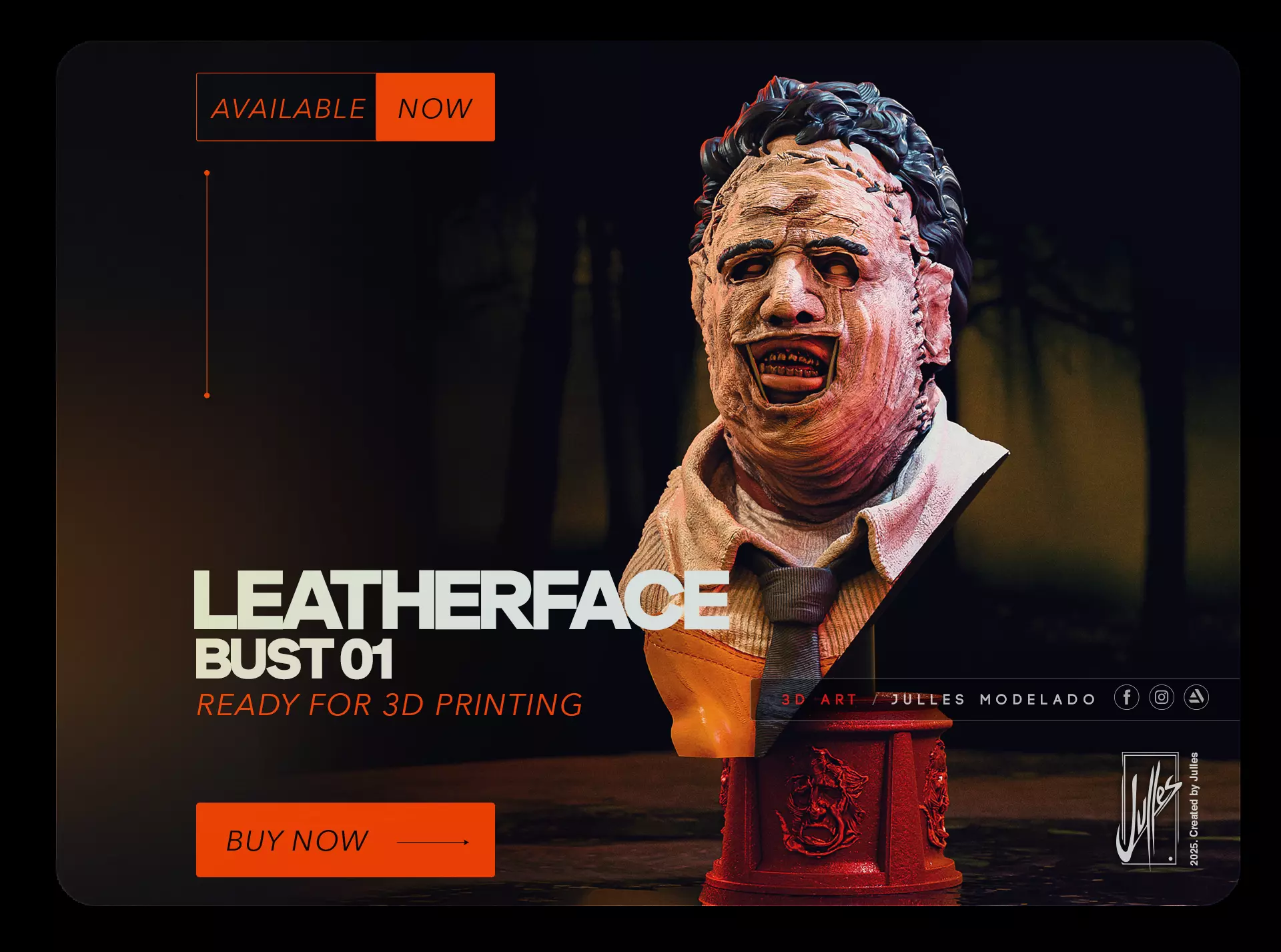 Leatherface Bust01 3D print model