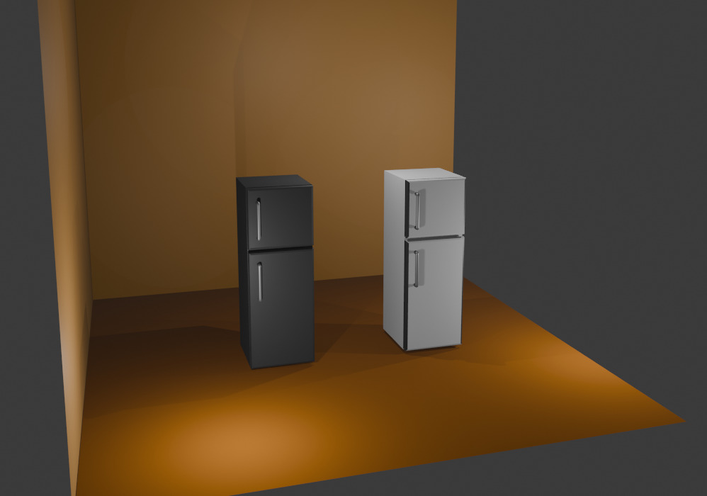 3D Refrigerators Black and White Realistic Model in FBX Format Low-poly 3D model_2
