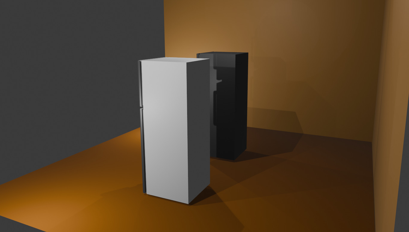 3D Refrigerators Black and White Realistic Model in FBX Format Low-poly 3D model_5