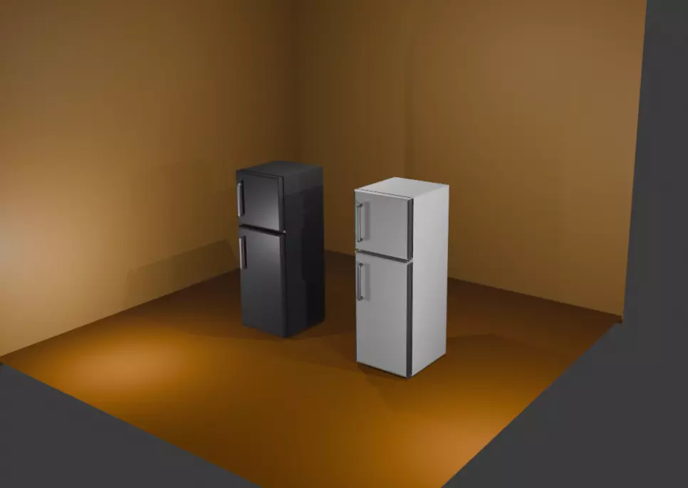 3D Refrigerators Black and White Realistic Model in FBX Format Low-poly 3D model_0
