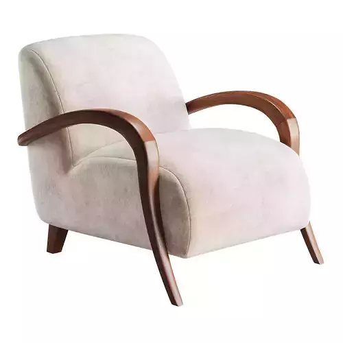 Domino Beige Walnut Armchair