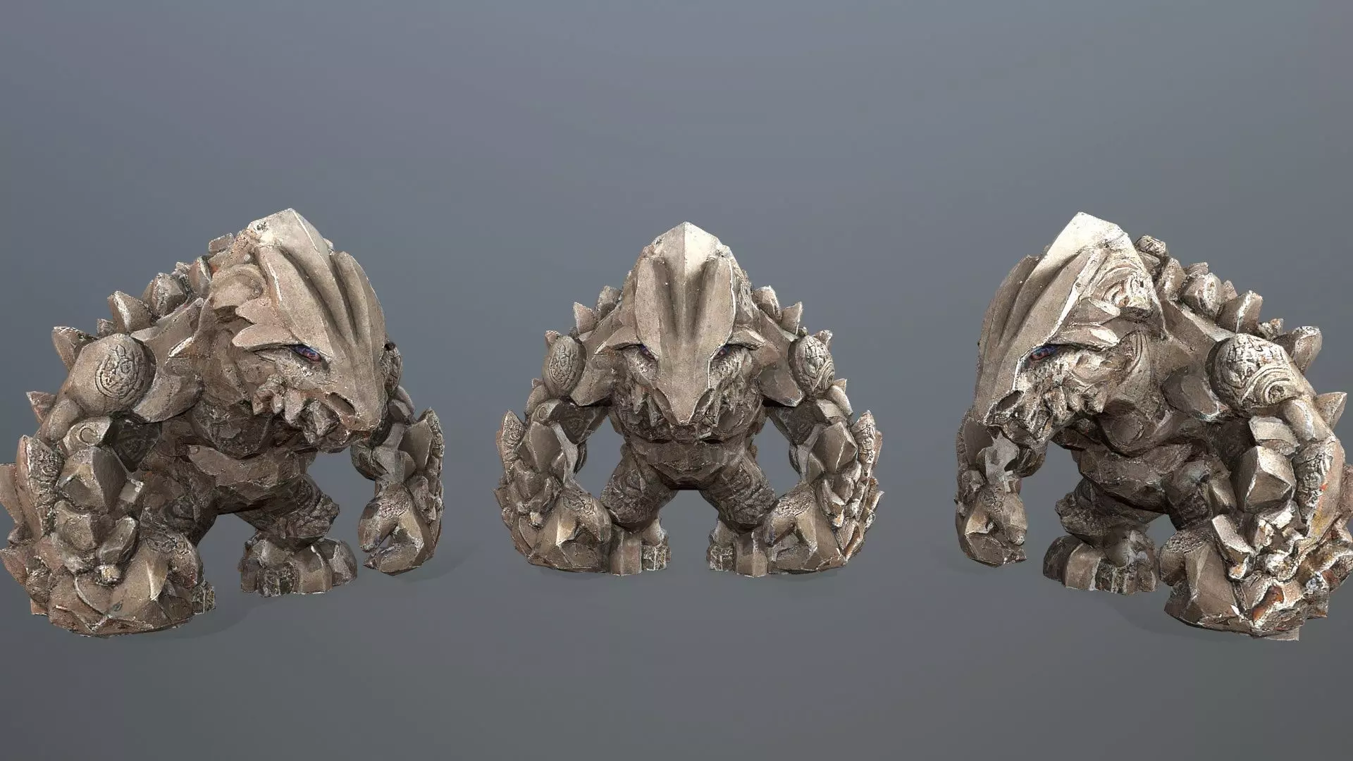 stone monster Low-poly 3D model_0
