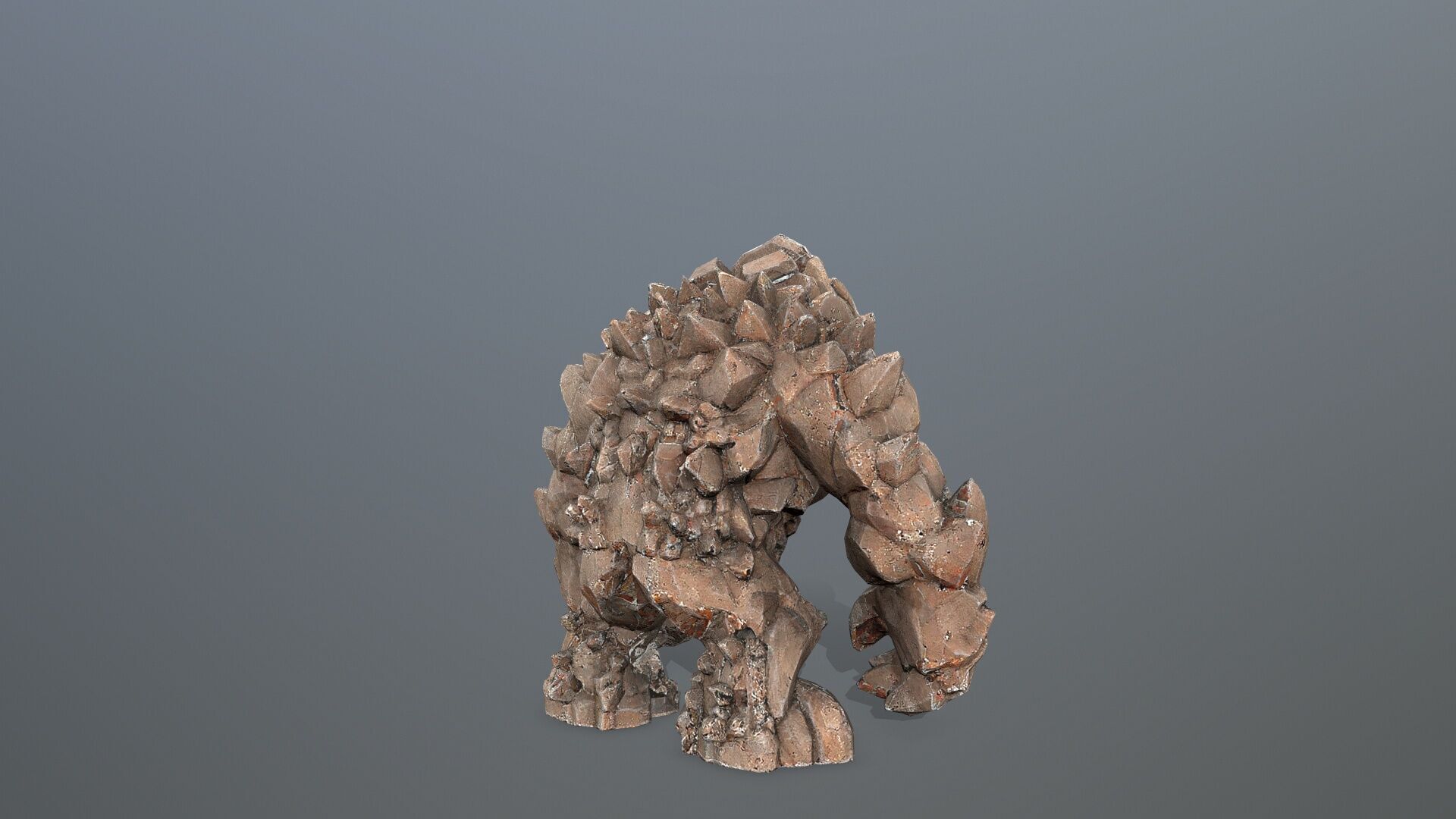 stone monster Low-poly 3D model_7