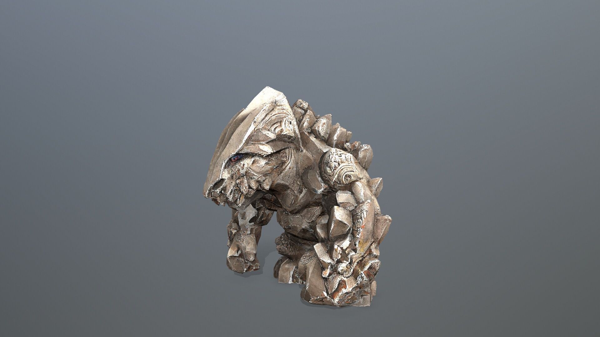 stone monster Low-poly 3D model_3