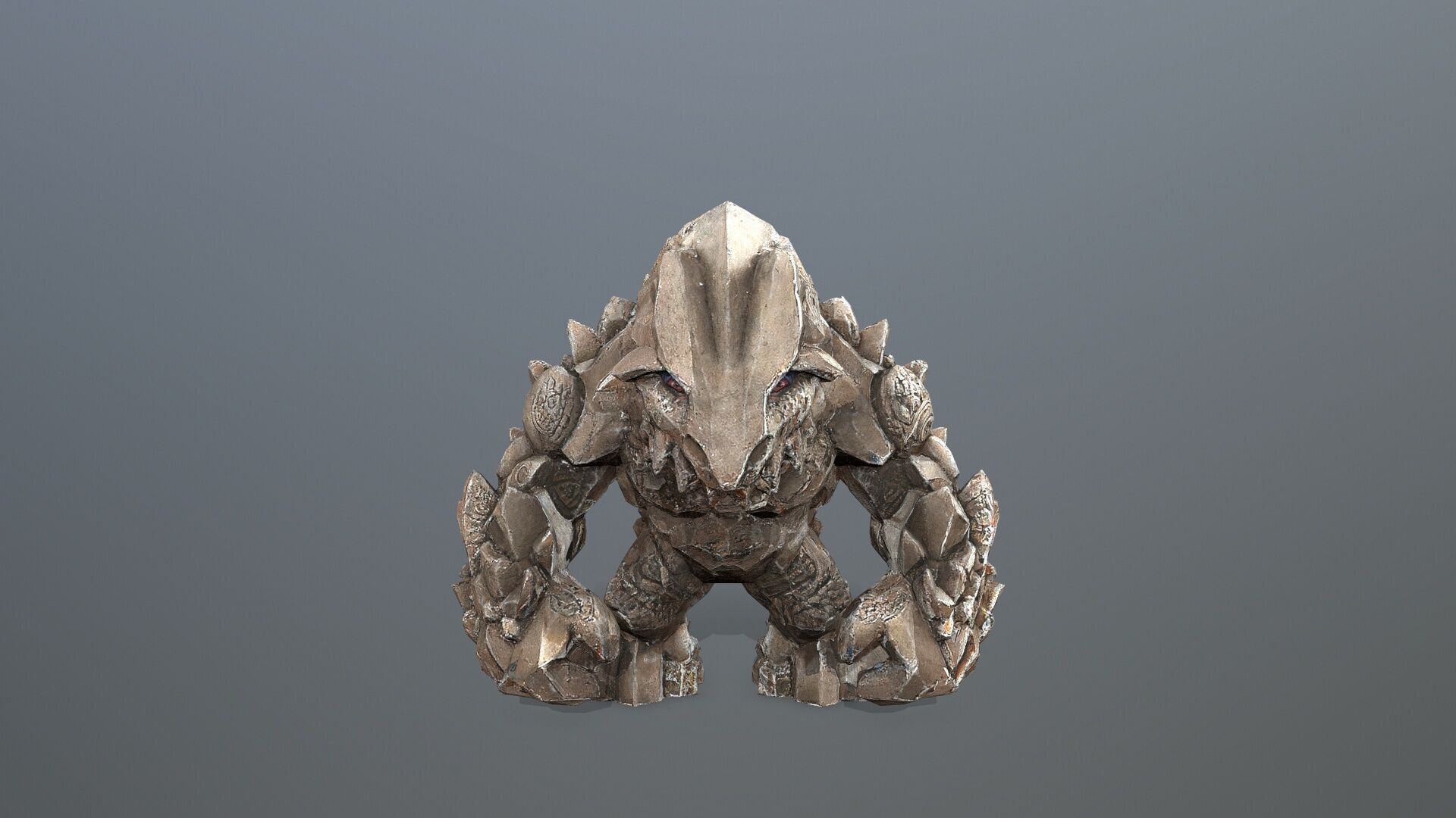 stone monster Low-poly 3D model_1