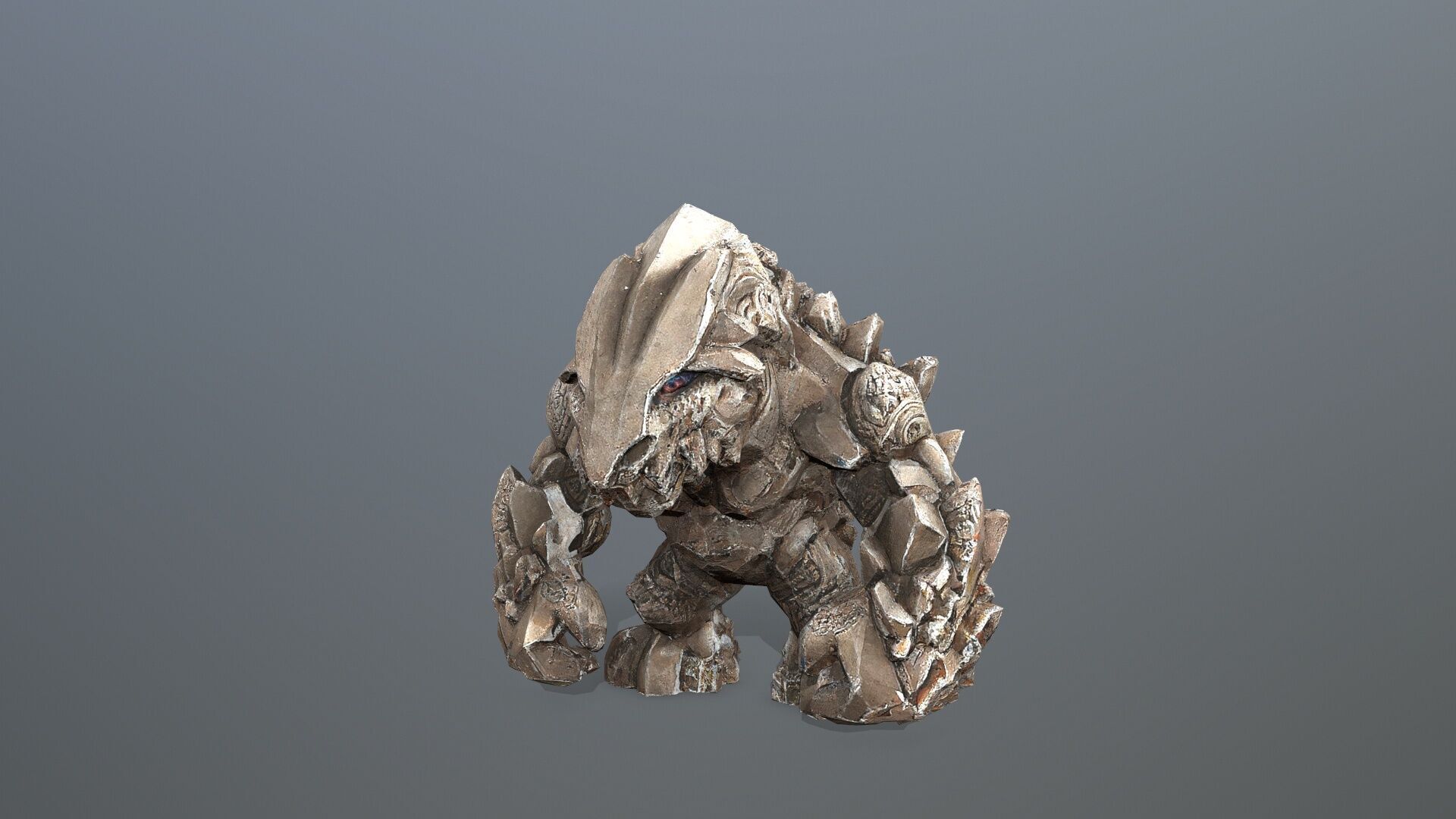 stone monster Low-poly 3D model_2