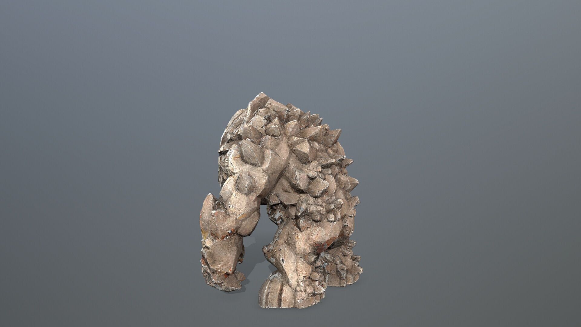 stone monster Low-poly 3D model_5