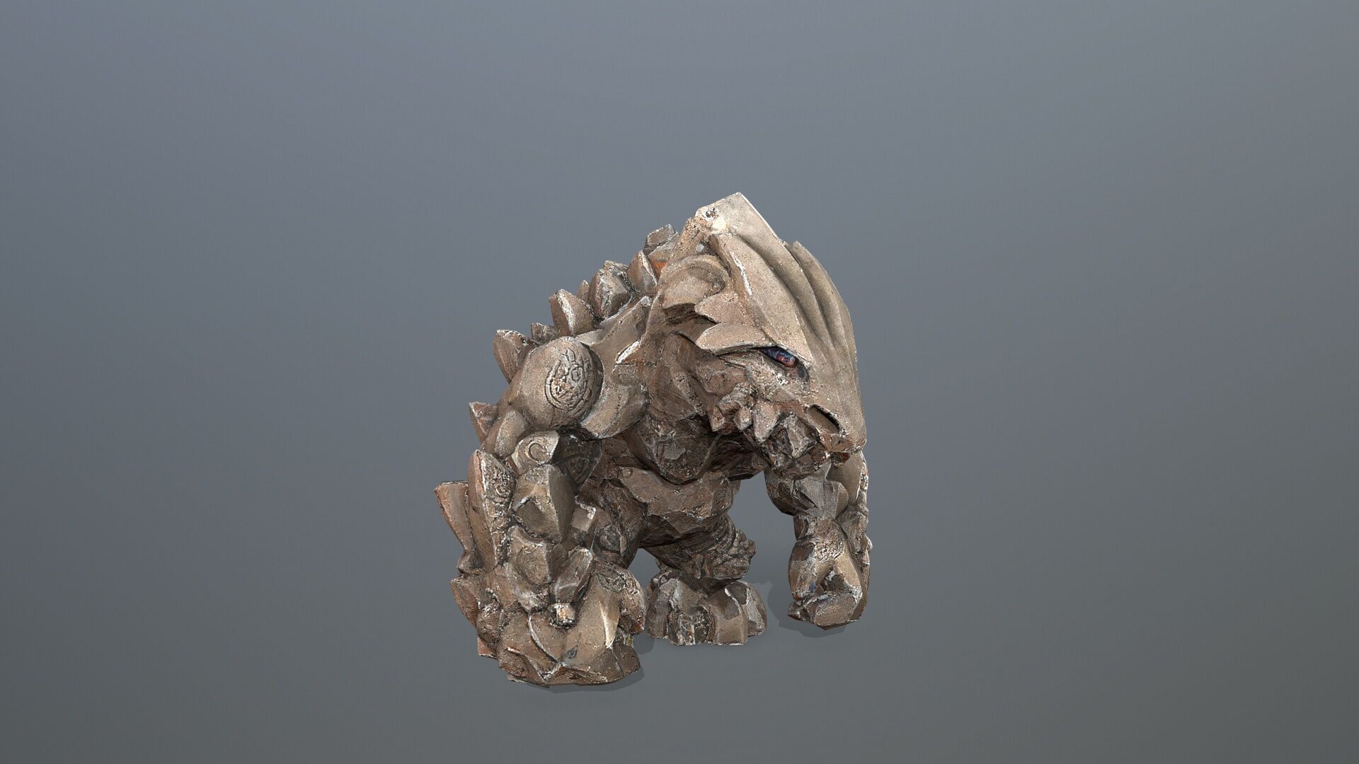 stone monster Low-poly 3D model_9