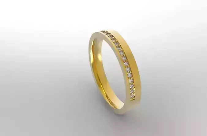 Half Diamond Eternity Wedding Ring