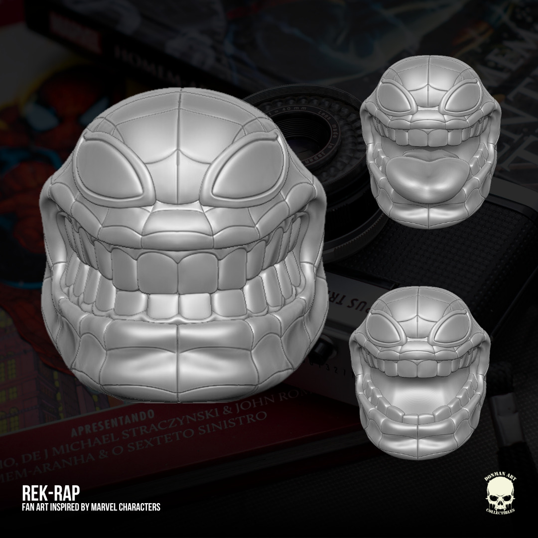Rek Rap Marvel Fan Art heads 3D printables for action figures 3D print model_3