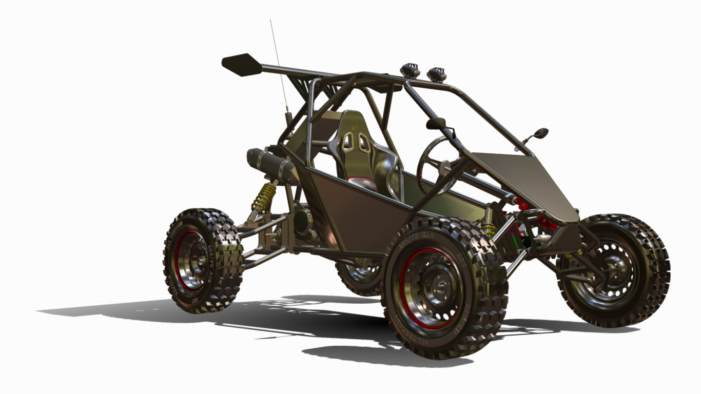 buggy 4x4  Low-poly 3D model_3
